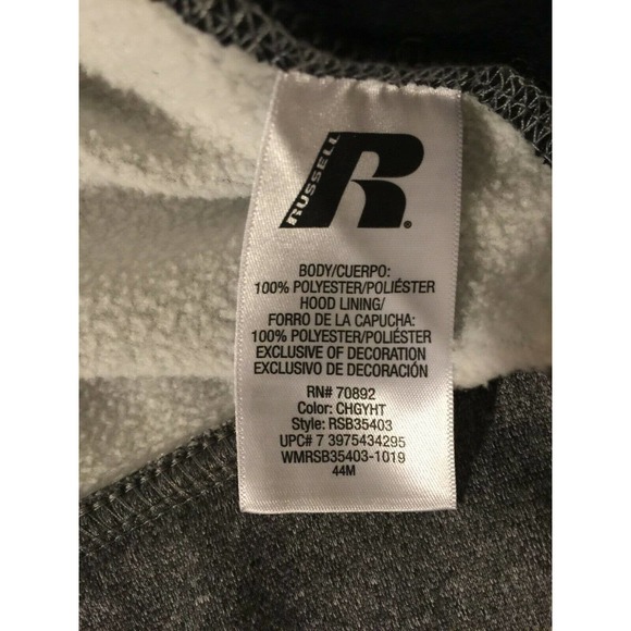 Russell 1/4 Zip Long Sleeve Pullover Hoodie L - Picture 7 of 8